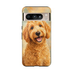 Goldendoodle Fluffy Curls Portrait Art Tough Phone Case