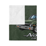 1971 Chevy Nova Illustration Velveteen Microfiber Blanket | Classic Muscle Car
