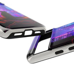Lo-Fi Cat Neon Rain Window Vaporwave Art Tough Phone Case