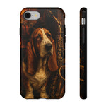 Basset Hound Phone Case Jazz Saxophone Tough Cover Gift Art