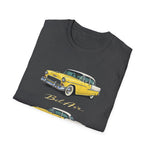 Yellow 1955 Chevy Bel Air T-Shirt | Vintage Classic Car Trio Illustration