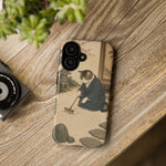 Zen Garden Cat Phone Case, Sand Spiral Japanese Art Cover