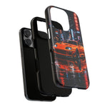 Orange Supra Phone Case, Neon City Night JDM Sports Car Tough Cover