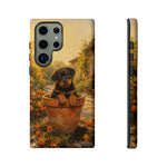 Rottweiler Puppy in Flower Pot Tough Case | Floral Dog Phone Cover