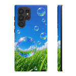 Bubbles Over Grass phone case | Tough Cover