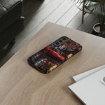 Red FD RX-7 Blossom Alley Tough Phone Case - Rain-Slicked Night