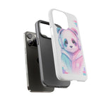 Pastel Panda Phone Case, Glitch Color Block Cover