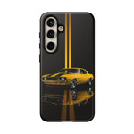 Yellow Camaro Z28 Phone Case, Classic Muscle Car Studio Stripe Cover