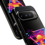 Synthwave Sunset Triangle Phone Case Retro Vaporwave Case