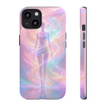 Pastel Aura Phone Case, Swirling Silhouette 3D Cover, Gift
