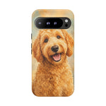 Goldendoodle Fluffy Curls Portrait Art Tough Phone Case