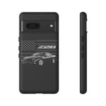 Black Z28 Camaro Phone Case Muscle Car American Flag Tough Cover