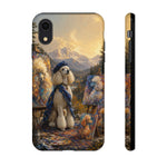 Poodle Painter Scene phone case | Artistic Dog Landscape