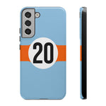 Copy of Blue Orange Number 20 Retro Racing Stripe Tough Phone Case Cover