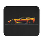 Orange C7 Sports Car Mouse Pad | Racing Corvette Side Profile