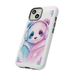 Pastel Panda Phone Case, Glitch Color Block Cover
