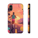 Retro Runner Sunset phone case | 80s Vaporwave jogging design