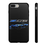 Blue C7 Z06 Sports Car Tough Phone Case Track Style Cover Gift