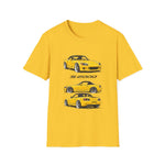 Yellow S2000 Car Trio Illustration T-Shirt | Sports Car JDM Design