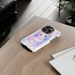 Pastel Cat Phone Case, Headphones Glitch Color Block Cover