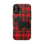 Scottish Terrier Silhouette Plaid Art Tough Phone Case