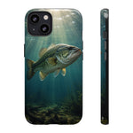 Largemouth Bass Phone Case, Sunlit Underwater Tough Cover, Gift