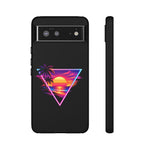 Synthwave Sunset Triangle Phone Case Retro Vaporwave Case