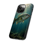 Largemouth Bass Phone Case, Sunlit Underwater Tough Cover, Gift