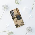 Zen Garden Cat Phone Case, Sand Spiral Japanese Art Cover