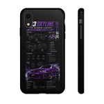 R33 Skyline Infographic Phone Case, Purple Spec Sheet Cover