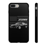 Black Z28 Camaro Phone Case Muscle Car American Flag Tough Cover