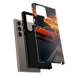 Orange C8 Z06 Flat Plane V8 Speed Art Tough Phone Case