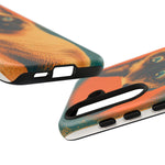 Siamese Cat Retro Halftone Portrait Case - Orange Teal Print