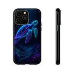 Neon Cyber Sea Turtle Tough Phone Case Ocean Design