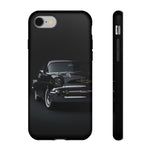 Black 1957 Chevy Bel Air Chrome Front Tough Phone Case for Classic Car Fans