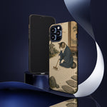 Zen Garden Cat Phone Case, Sand Spiral Japanese Art Cover