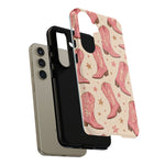 Pink Cowboy Boots phone case | Western pattern | Pastel stars