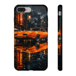Orange Daytona Phone Case, Rainy City Night Muscle Car Tough Cover