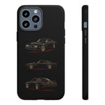 Trans Am Phone Case Black Gold, Three-View Vector Tough Cover