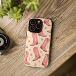 Pink Cowboy Boots phone case | Western pattern | Pastel stars