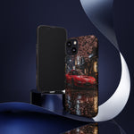 Red FD RX-7 Blossom Alley Tough Phone Case - Rain-Slicked Night