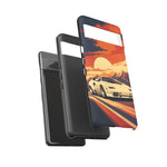 Retro Sunset Countach phone case | Sports car tough cover