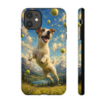 Happy Jack Russell Jumping with Tennis Balls Phone Case | Dog Lover