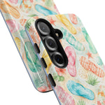 Watercolor Flip Flops pattern Tough Case | Beach Shells Phone Cover
