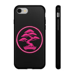 Neon Pink Bonsai Tree Phone Case Glow Zen Tough Case