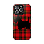 Scottish Terrier Silhouette Plaid Art Tough Phone Case