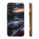 Skyline GT-R R34 White Nurburgring Speed Art Tough Phone Case