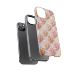 Silk Rose Phone Case, Blush Pink Floral Pattern Tough Cover, Gift