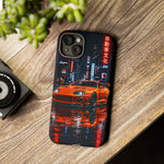 Orange Supra Phone Case, Neon City Night JDM Sports Car Tough Cover