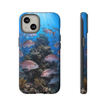 Snapper Reef Phone Case, Sunlit School Ocean Fishing Tough Cover